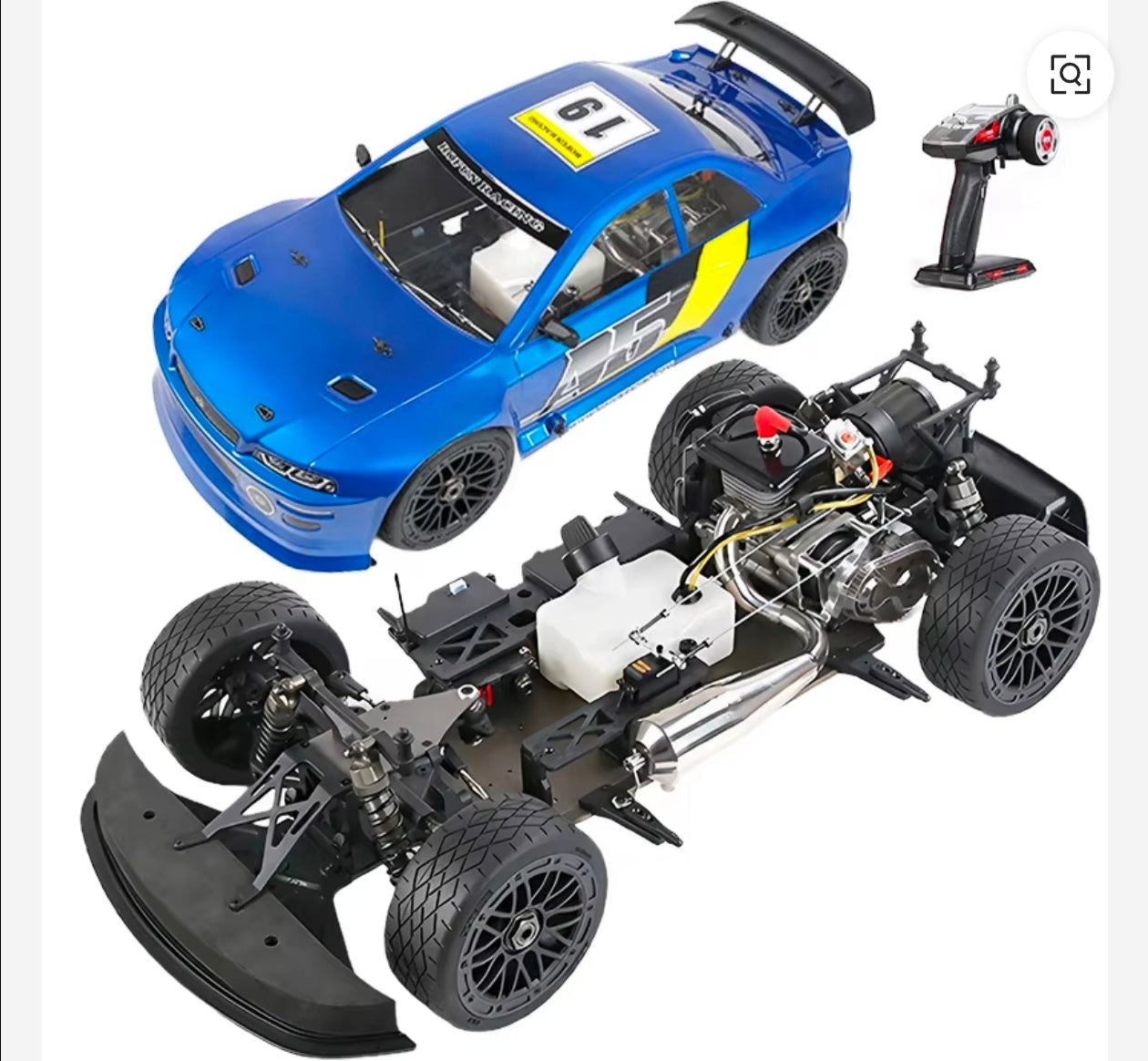 High Performance Rofun A5 Gasoline RC Racing Car 1:5 Scale RTR with 32CC Gas Engine CNC Aluminum Chassis and LCD Remote Control (2 stroke petrol rc)